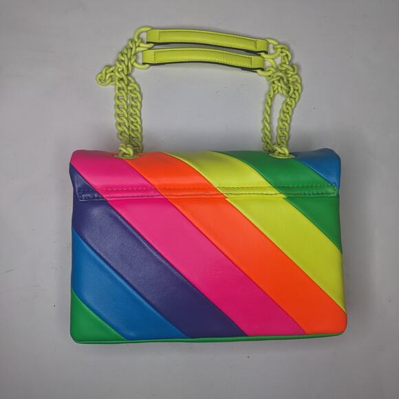 KURT GEIGER Brixton Lock Bag in Neon Rainbow New With Tag Retail $325 - Picture 2 of 12